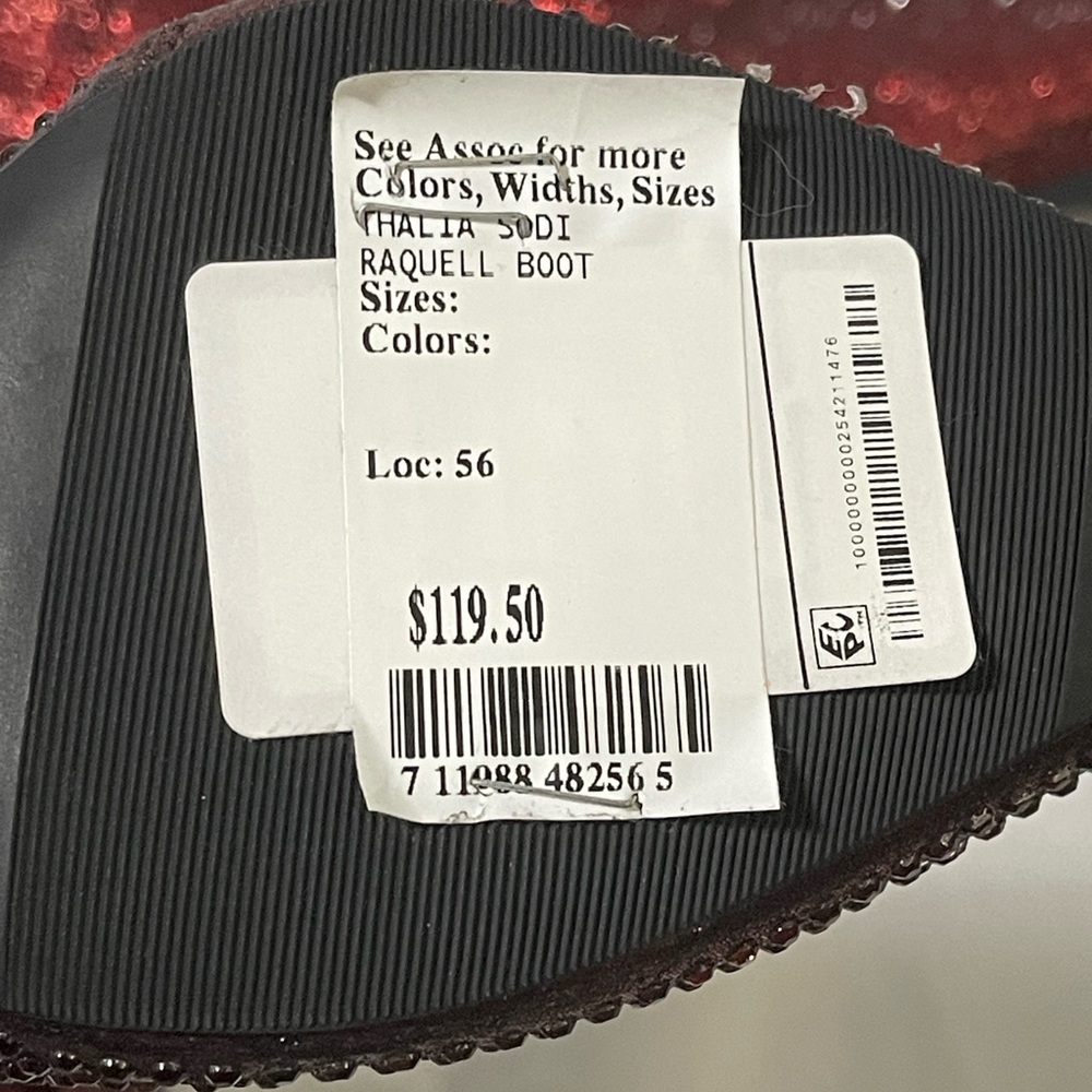 Thalia Sodi red studded sparkling boots, NWT, size 6 - Picture 6 of 8